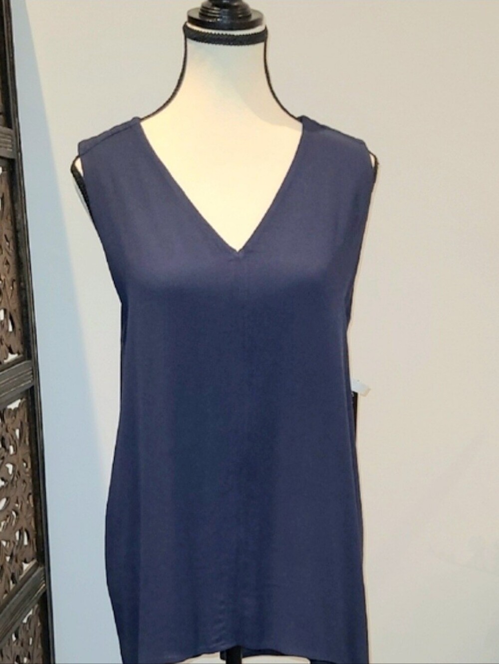 New Violet & Claire Blue V-Neck Blouse With Back Pleating Detail
